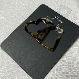 J. Crew Heart Tortoise Earrings brand new!